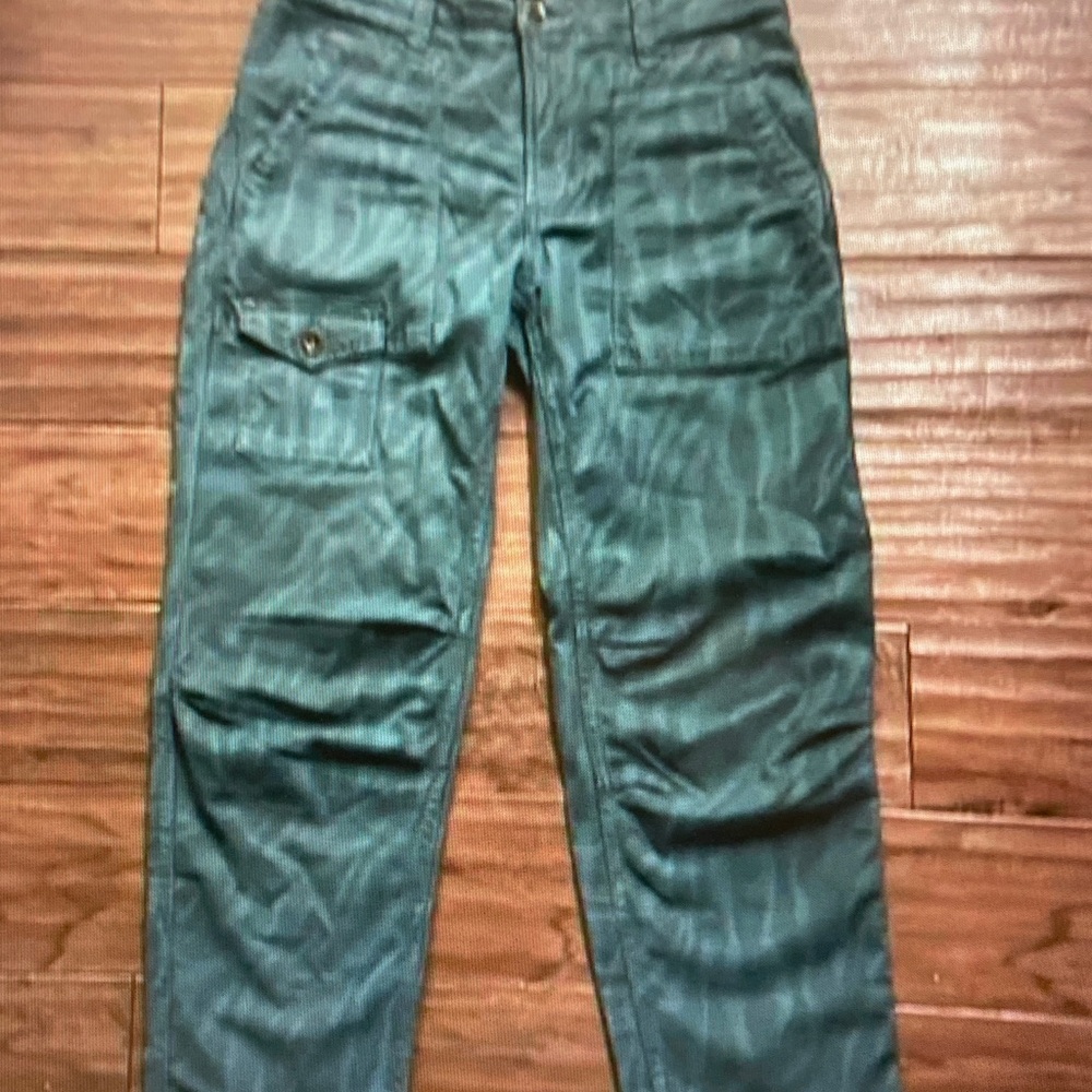 Anthropologie Teal Green Cargo Pants